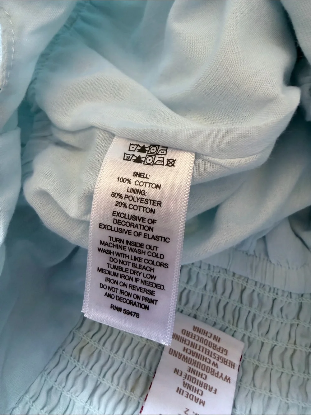 Tommy Bahama Pale Blue Girls Smocked jumpsuit with Floral Trim